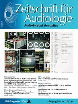 Magazin für Audiologie Audiological Acoustics im Abo